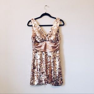 Champagne Sequined Party Dress